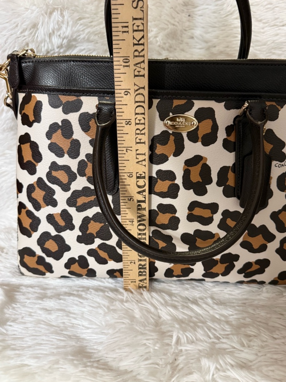 Coach Morgan Satchel Leopard Print Chalk Multi Crossbody Bag F35890 NWT - Picture 7 of 8